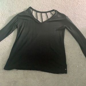 AE green/black open back ombré long sleeve/sweater